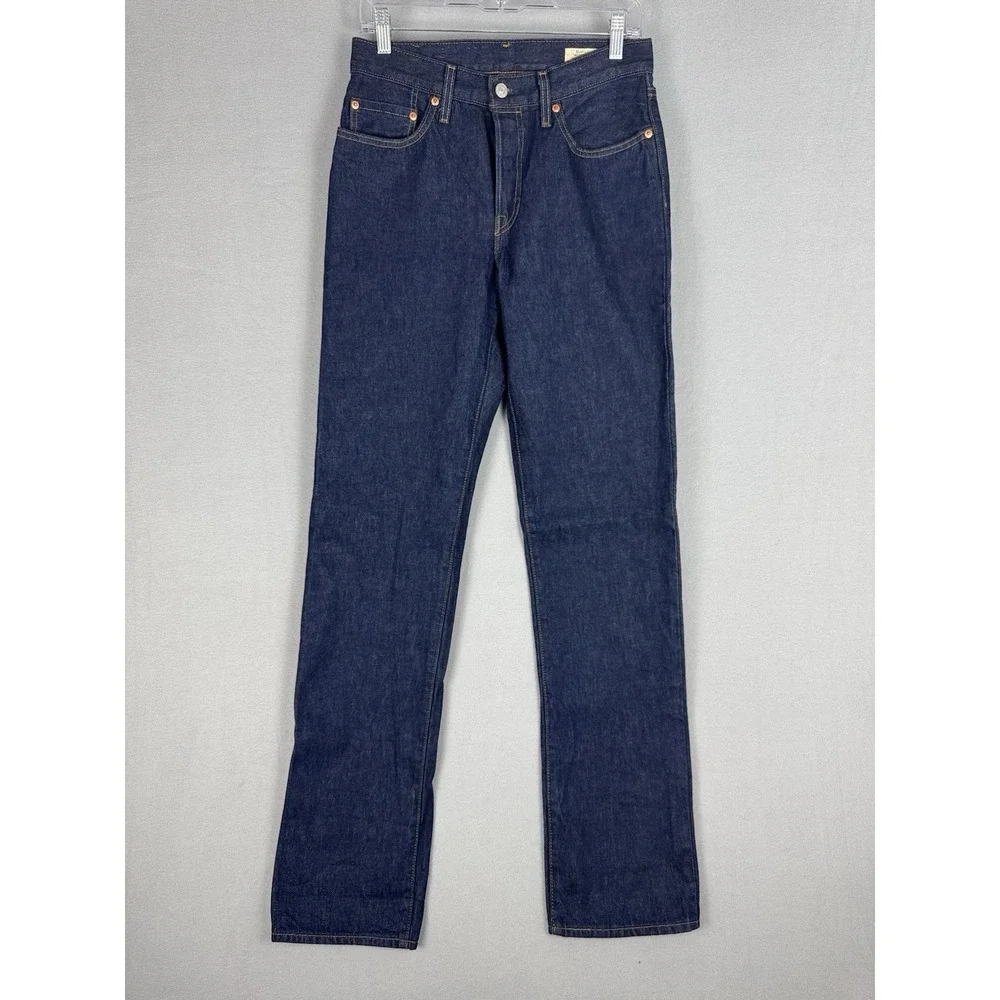 Levis Premium 501 Selvedge Denim Jeans Mens 26x36 (fits 30x35) Dark Wash Blue
